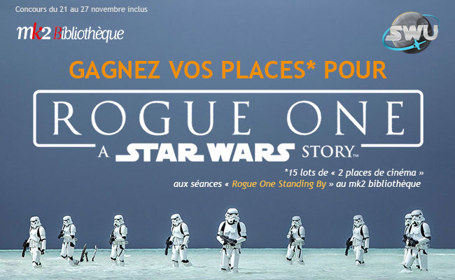 60 places à gagner pour Rogue One au mk2 bibliothèque à Paris
