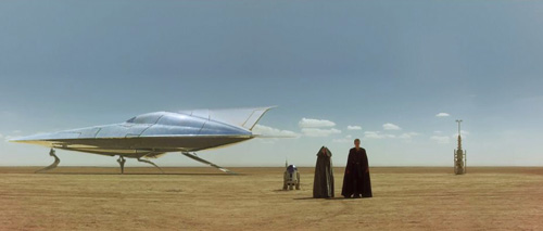 Padmé et Anakin arrivent sur Tatooine